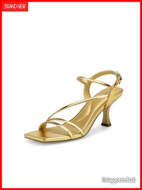 Square Toe Strappy High Heel Sandals Cushioned Insole